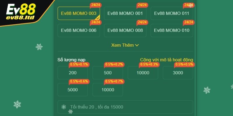 Nạp tiền bằng ví điện tử